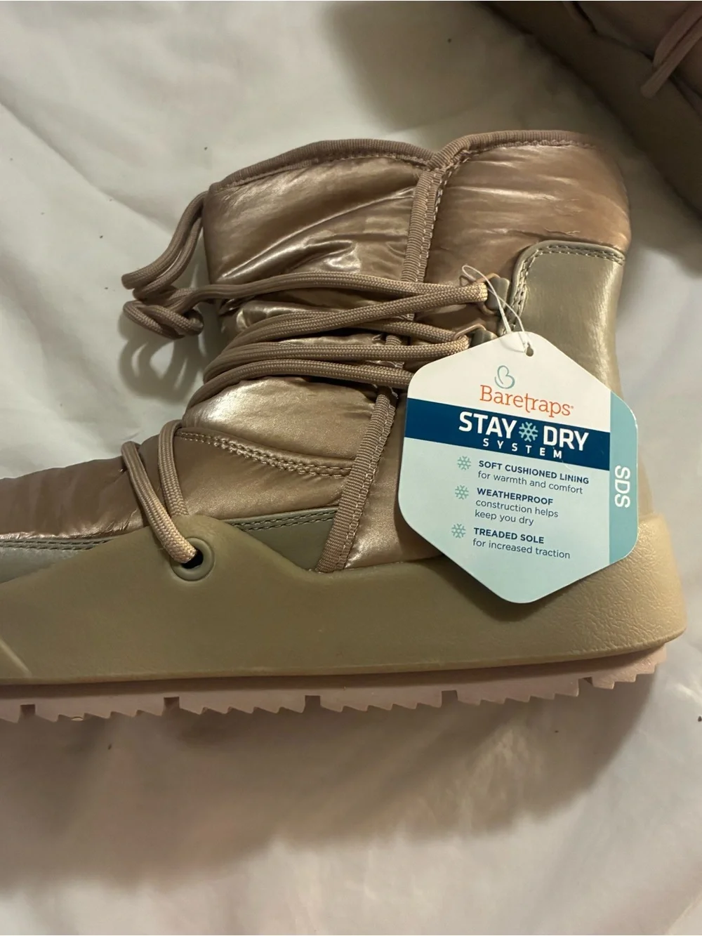 BareTraps Tan Lace-Up Winter Boots